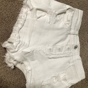 high waisted white HOLLISTER short shorts